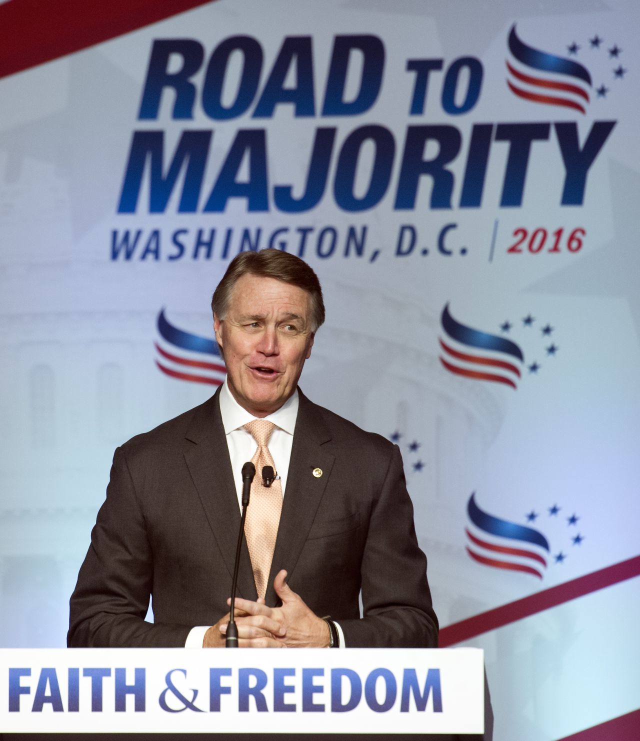 At a meeting of conservative Christians in 2016, Georgia Republican Sen. David Perdue jokingly told the audience that they should pray for Obama and suggested a psalm that said "may his days be few." The audience laughed and applauded.