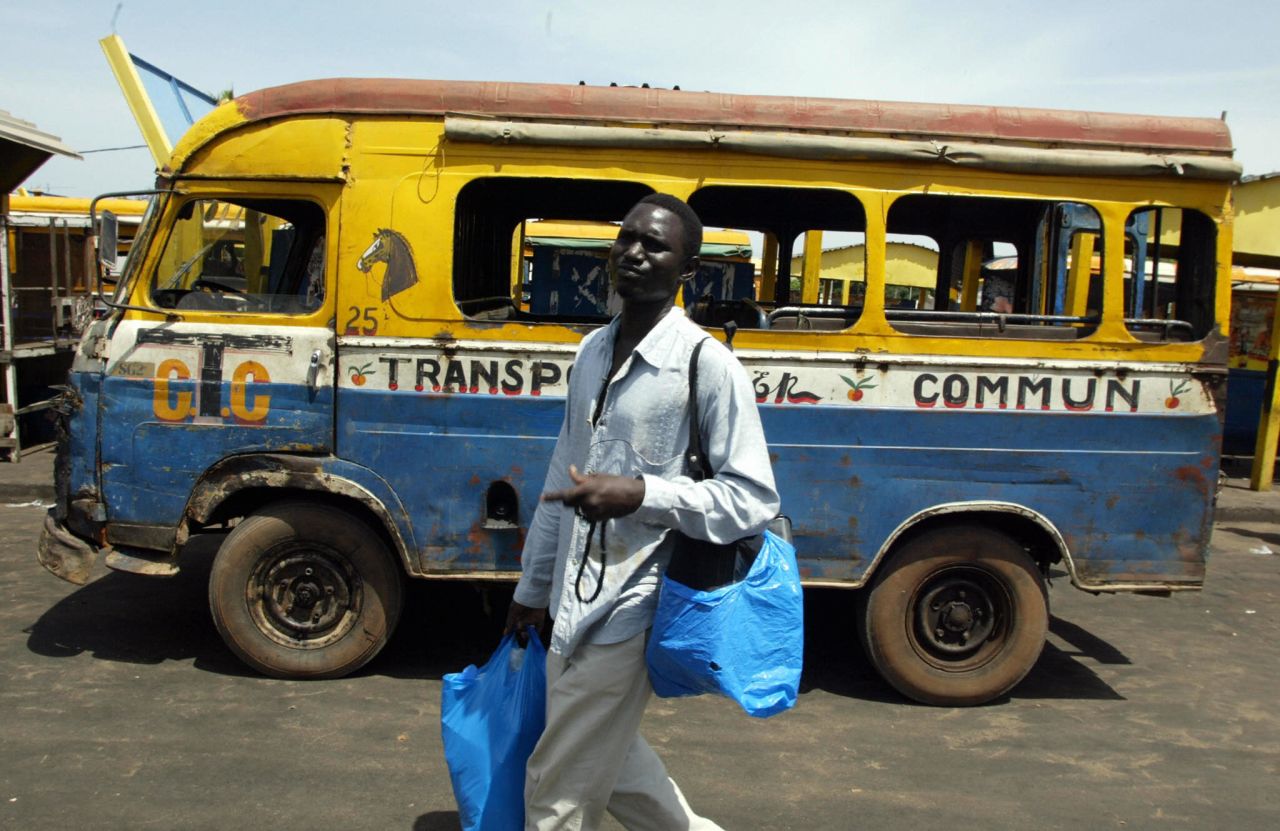 One of the buses at a depot in Dakar. Many of them are old and rundown and unsafe, said Dakar's Executive Council on Urban Transport. 