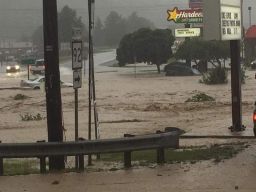 Cars submerged in White Sulphur Springs, West Virginia 