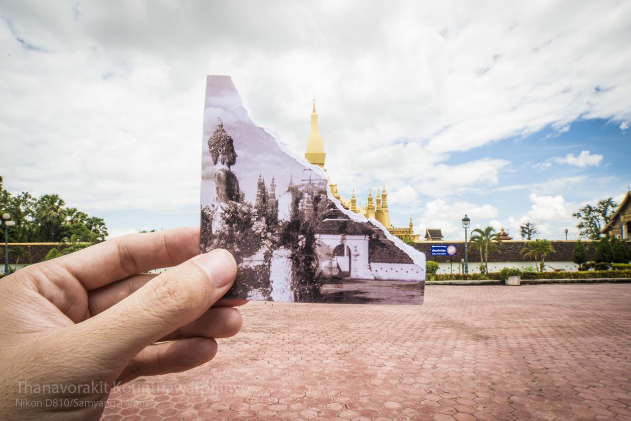 Laotian filmmaker and photographer Thanavorakit Kounthawatphinyo (known as Nin) has documented his country's capital Vientiane in a series of images showing the city past and present. Pictured, the That Luang Stupa.