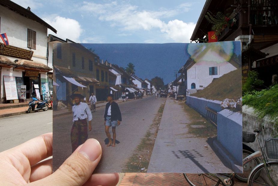 Nin also tried to create similar images of his home town of  Luang Prabang. "I couldn't manage to align the past photo properly due to some technical issues," he says.