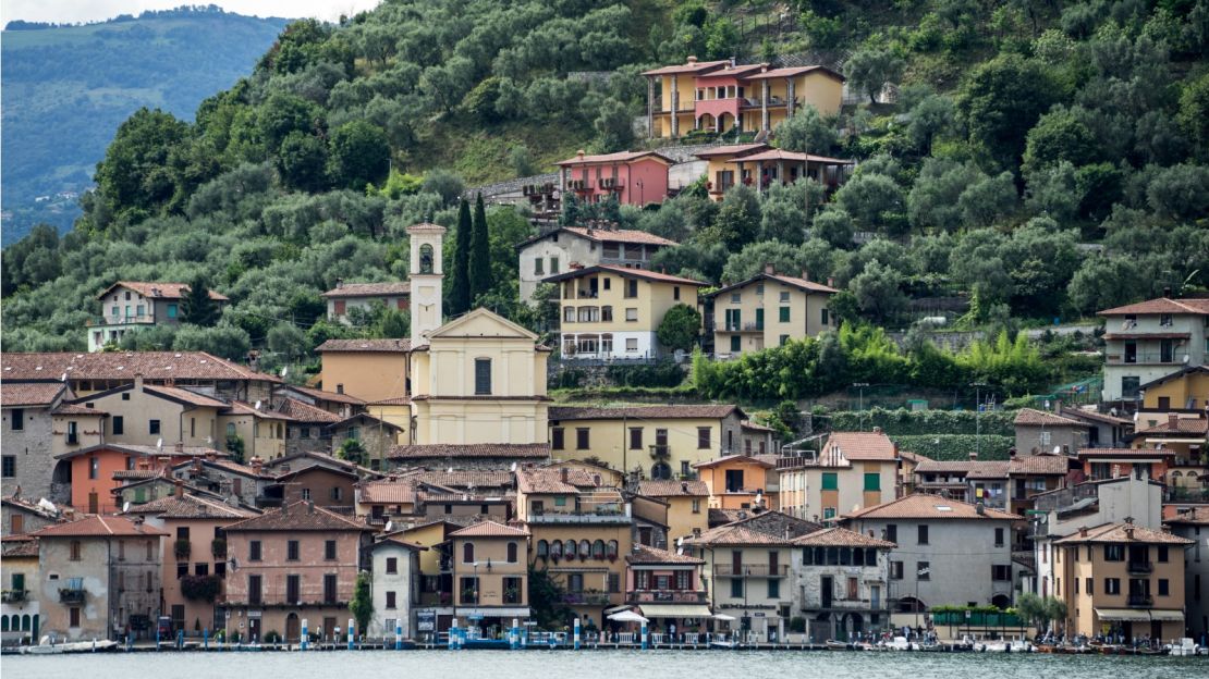 The sleepy village of Peschiera Maraglio on Lake Isola.