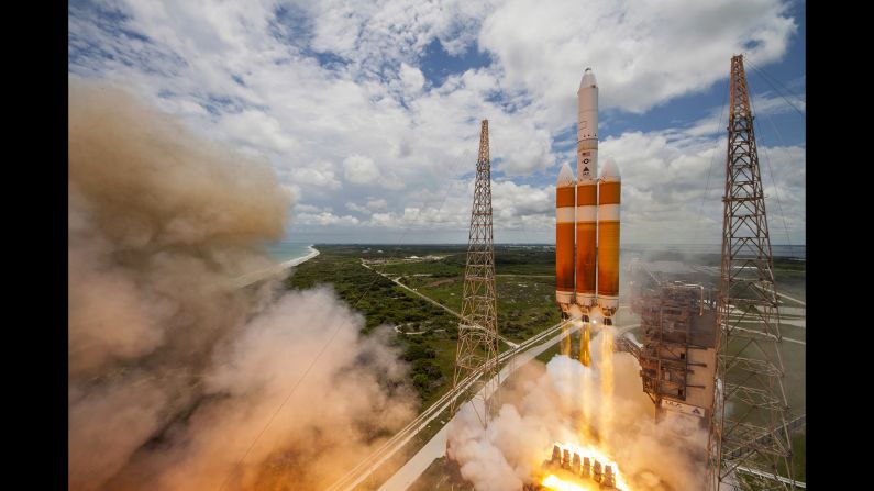 A rocket lifts off from Cape Canaveral, Florida, carrying a classified payload on Saturday, June 11. The payload belonged to the U.S. National Reconnaissance Office.