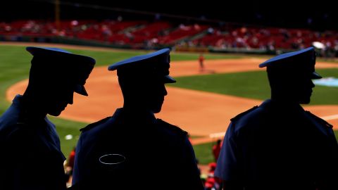Members of the U.S. Navy attend a Boston Red Sox baseball game on Sunday, June 19.