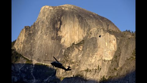 Marine One is silhouetted against the Half Dome rock formation as the first family arrives at Yosemite National Park on Friday, June 17. <a href="http://www.cnn.com/2016/05/27/politics/gallery/us-military-may-photos/index.html" target="_blank">See U.S. military photos from May</a>