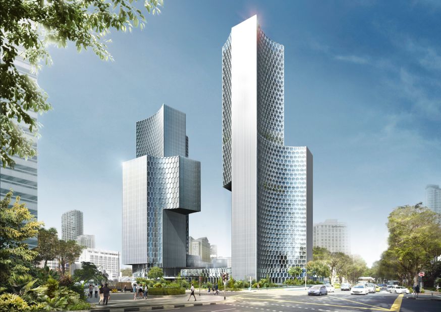 Scheeren designed DUO, a twin tower, mixed-use, high rise development for a Malaysian-Singaporean joint venture. The architect intended for the buildings to be defined by the spaces they create. 