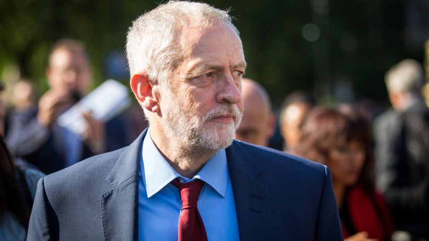 Labour leader Jeremy Corbyn walks to Parliament in the wake of Britain's Brexit vote Friday.