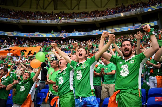 Ireland fans show their support.