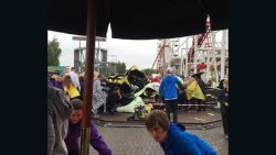The "Tsunami" roller coaster derailed on Sunday afternoon