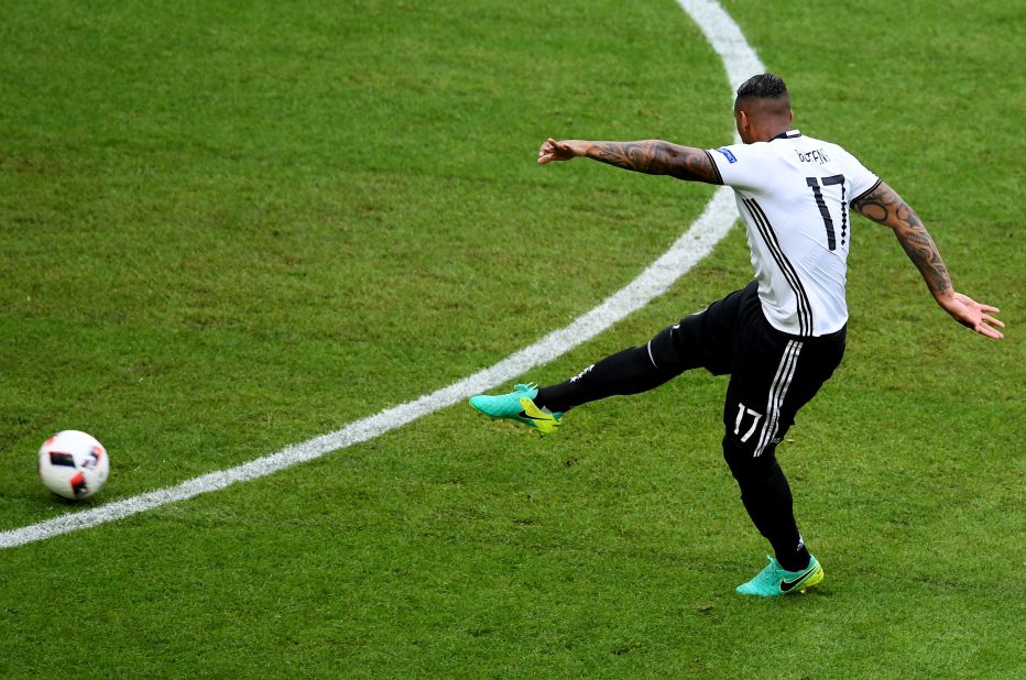 Jerome Boateng of Germany scores the opening goal.