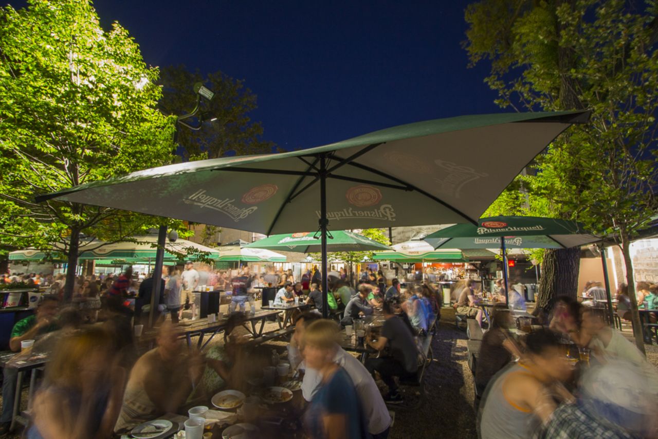 The Beer Garden at Bohemian Hall in Queens is one of the larger beer gardens in New York City.