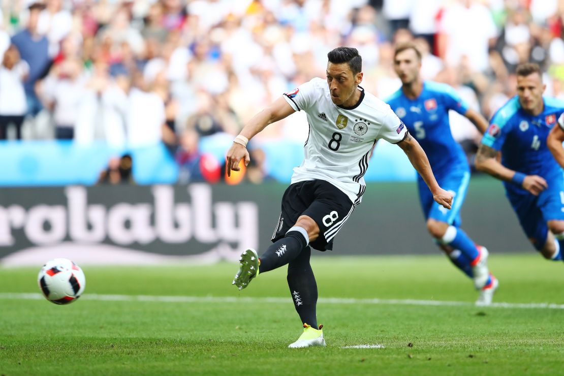 Mesuit Ozil had his first half penalty saved.