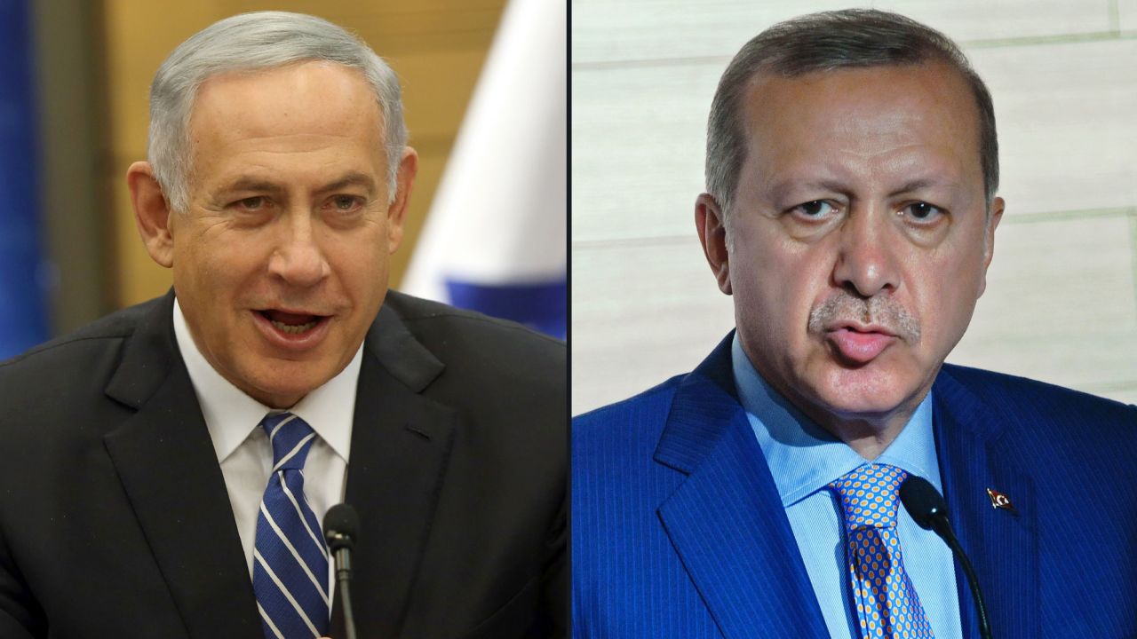 Israeli Prime Minister Benjamin Netanyahu and Turkish President Recep Tayyip Erdogan.