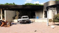 A burnt house and a car are seen inside the US Embassy compound on September 12, 2012  in Benghazi, Libya following an overnight attack on the building. The US ambassador to Libya and three of his colleagues were killed in an attack on the US consulate in the eastern Libyan city by Islamists outraged over an amateur American-made Internet video mocking Islam, less than six months after being appointed to his post.  AFP PHOTO/STRINGER        (Photo credit should read STRINGER/AFP/GettyImages)