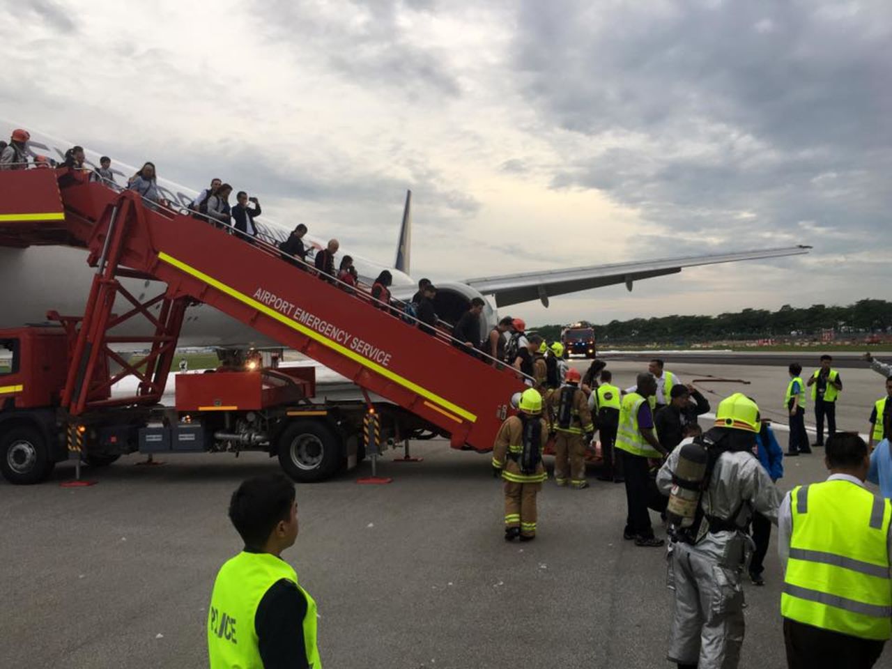 All passengers were safely evacuated after the blaze.