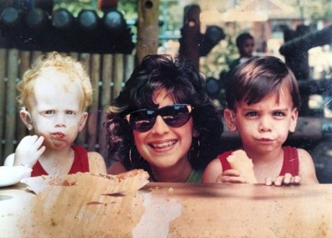 DiMarco, right, with his mom Donna and twin brother Nico.