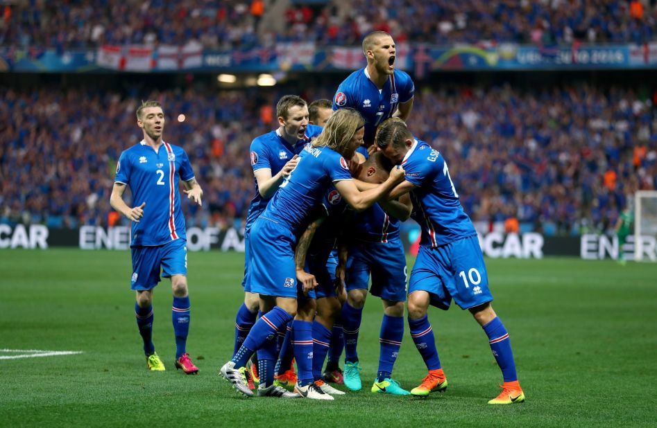 Iceland takes on France in Paris on Sunday after recording a stunning 2-1 win over England to reach the quarterfinals in its very first major international tournament.
