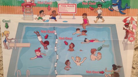 The Red Cross apologized for this pool safety poster, deemed racist by some. 
