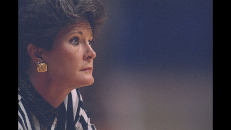 University of Tennessee head coach Pat Summitt during a game against Alabama played in Knoxville, Tennessee, on January 28, 1996.
