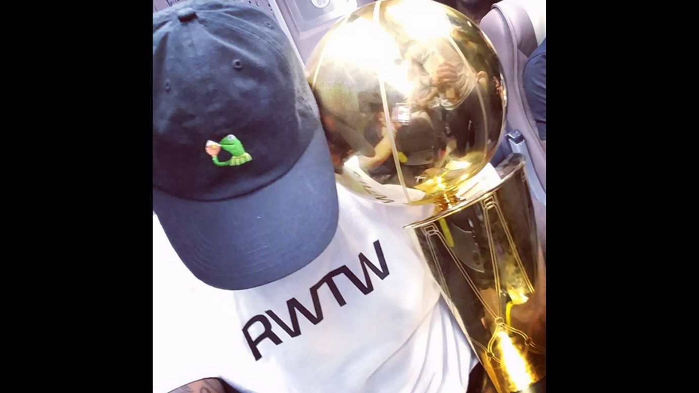 LeBron James takes a selfie with the Larry O'Brien Trophy after the Cleveland Cavaliers <a href="http://www.cnn.com/2016/06/19/sport/gallery/nba-finals-game-7/index.html" target="_blank">won the NBA title</a> on Sunday, June 19. In an <a href="https://www.instagram.com/p/BG5Byk7iTGF/" target="_blank" target="_blank">Instagram post</a>, he hit back at those who doubted him along the way.