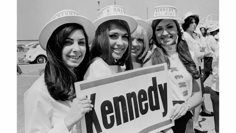 Supporters of Robert F. Kennedy wait for their candidate to show up at Los Angeles International Airport. "I felt the spirit and enthusiasm of these young supporters," Kennerly said. "To them, Robert Kennedy had picked up the fallen flag carried by his brother, and they thought he would carry it into the White House."