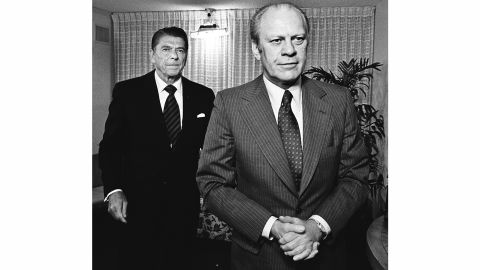 Ford, right, defeated Ronald Reagan, left, for the Republican nomination in 1976. "It was one of the closest conventions ever and came close to being a brokered affair," Kennerly said. "The looks on their faces accurately reflected the mood in the room."