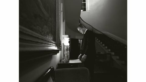 Presidential candidate George W. Bush reads over the victory speech he thinks he's going to deliver in 2000. The evening ended in disarray, with Al Gore rescinding his concession after Florida swung from a Bush victory back to "too close to call."
