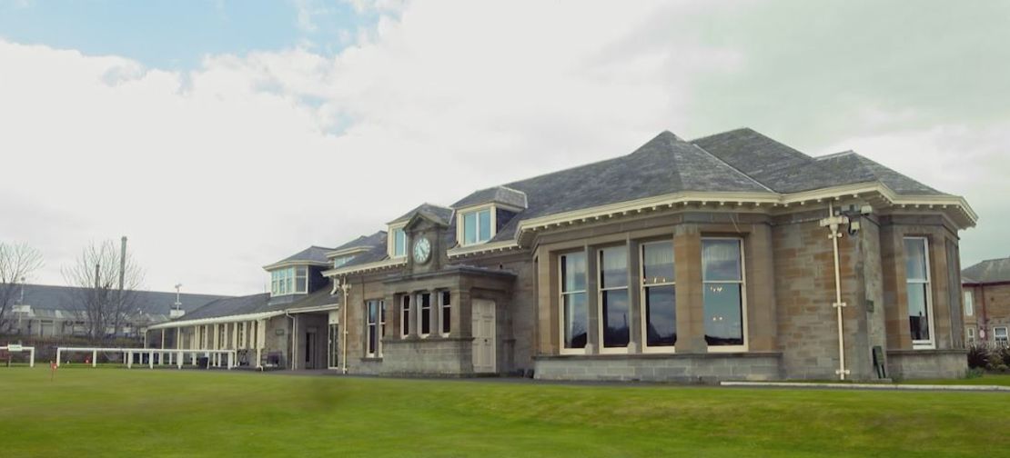 The clubhouse at Prestwick Golf Club.