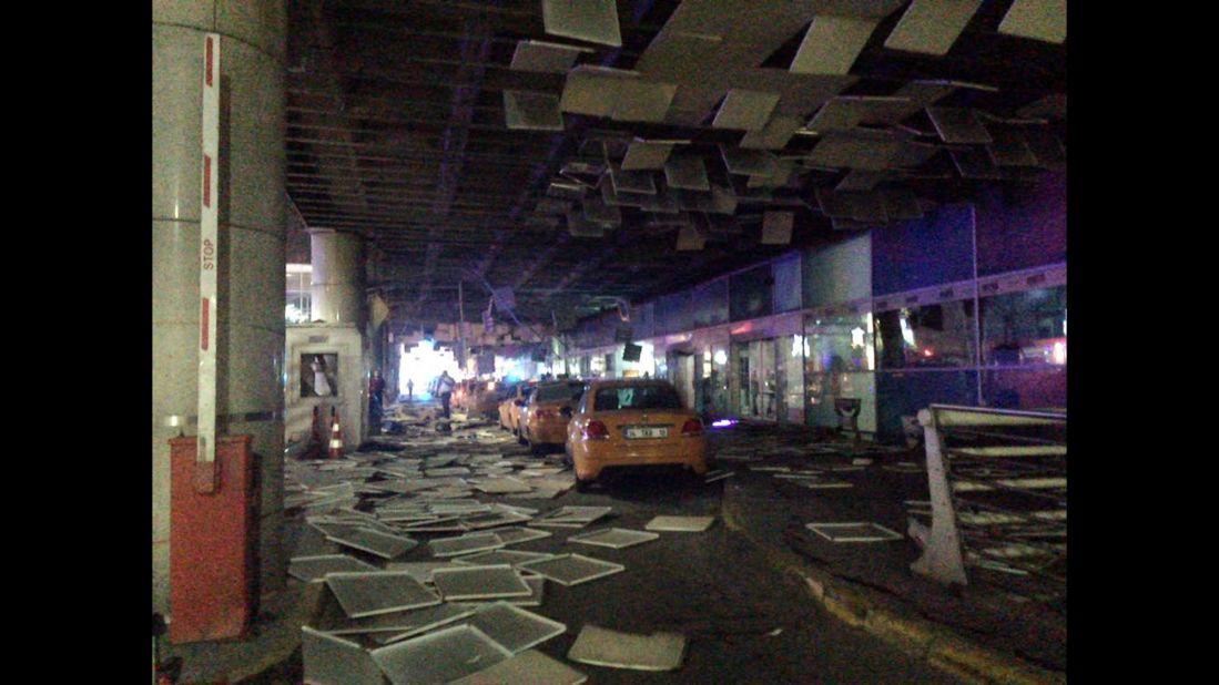 One of the bombs was located just outside the international terminal on the pavement, Turkish Justice Minister Bekir Bozdag told CNN. Another was at the security gate at the entrance to the airport.