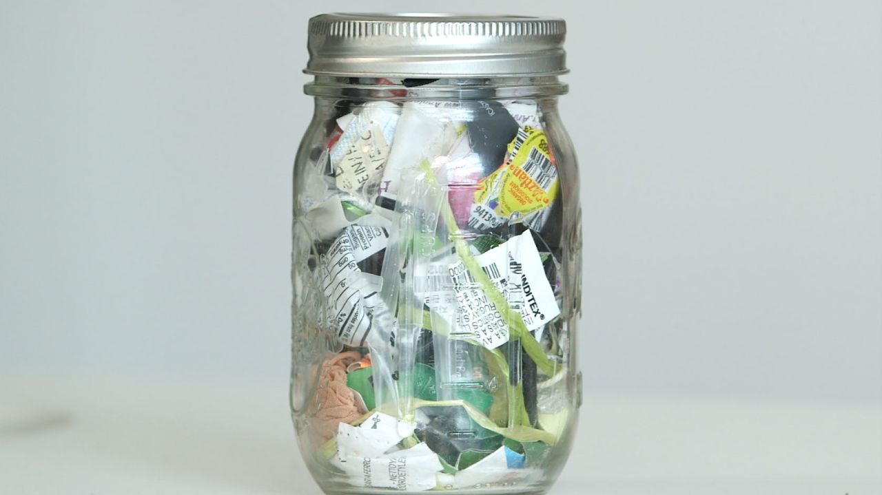 Lauren Singer started living a zero-waste lifestyle in 2012. This jar holds everything she hasn't been able to reuse or recycle for the past four years. The New Yorker set up <a href="http://www.thesimplyco.com/" target="_blank" target="_blank">www.thesimplyco.com</a> and her <a href="http://www.trashisfortossers.com" target="_blank" target="_blank">blog</a> to help spread the zero waste message. 