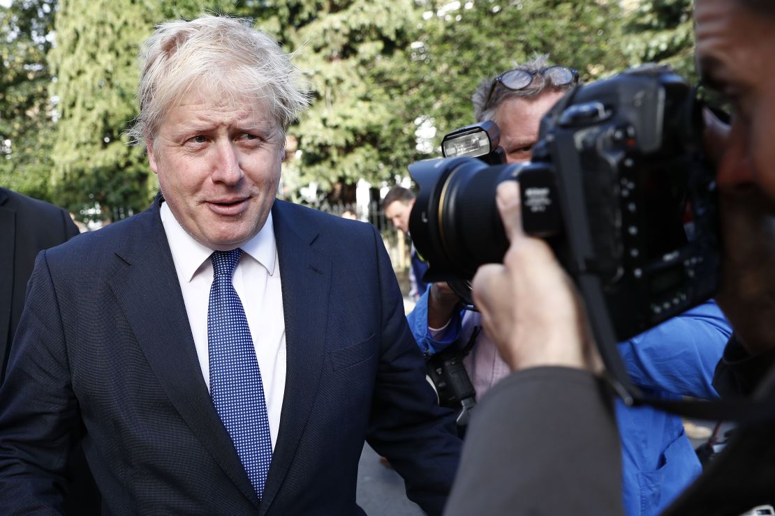 Former London mayor and Brexit campaigner Boris Johnson leaves his London home on June 28.