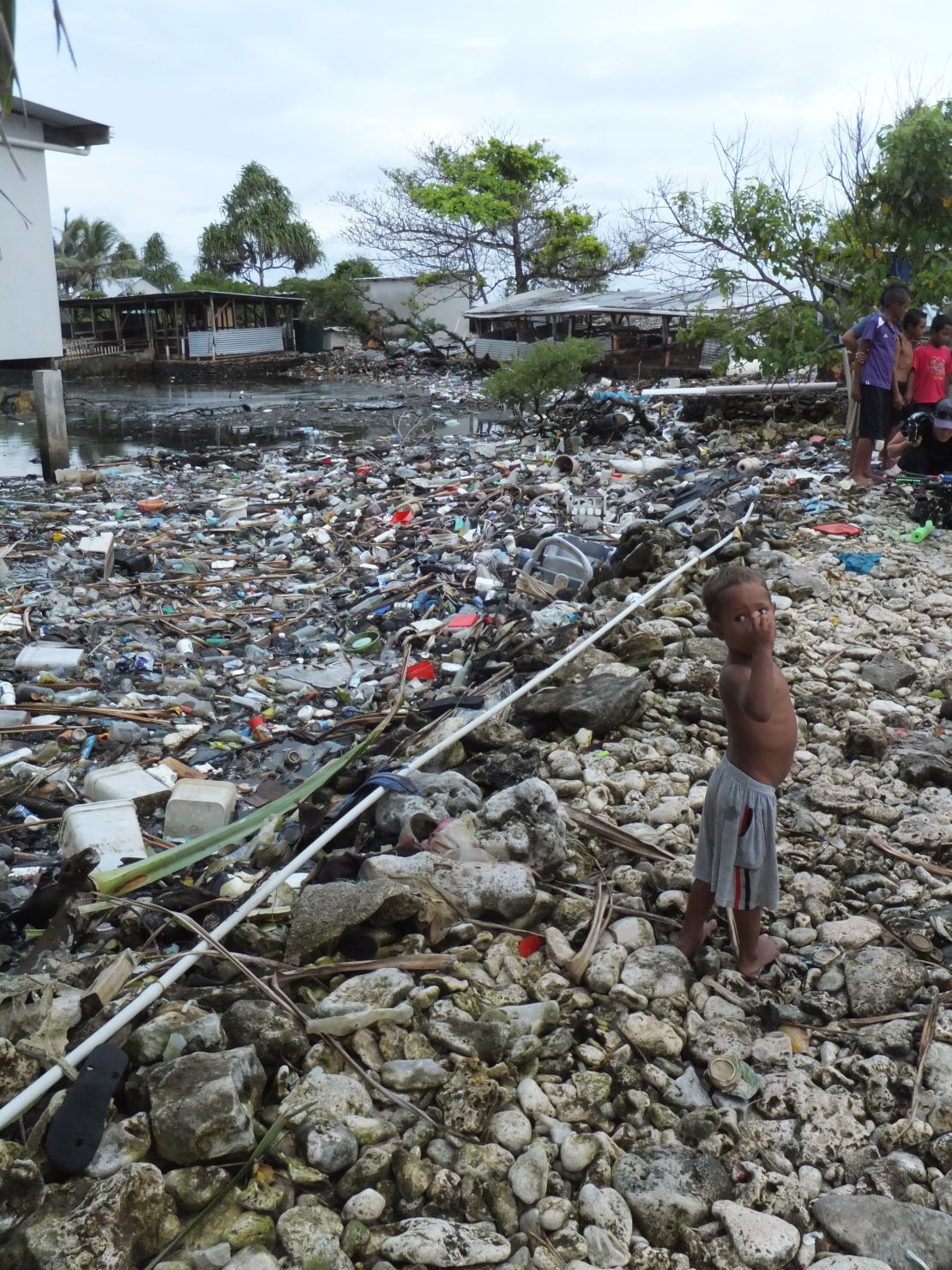 Plastic waste in Tuvalu.