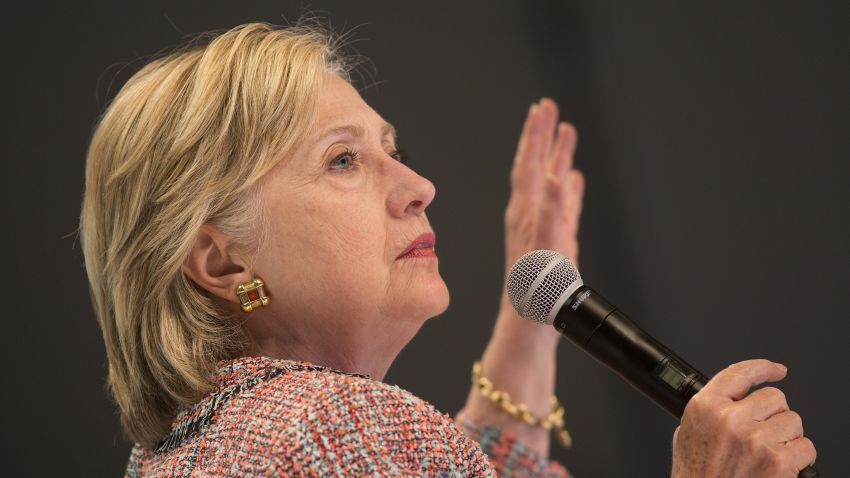 Democratic presidential candidate Hillary Clinton answers a question from an audience member at a town hall discussion with digital content creators at Neuehouse Hollywood on June 28, 2016 in Los Angeles, California.
