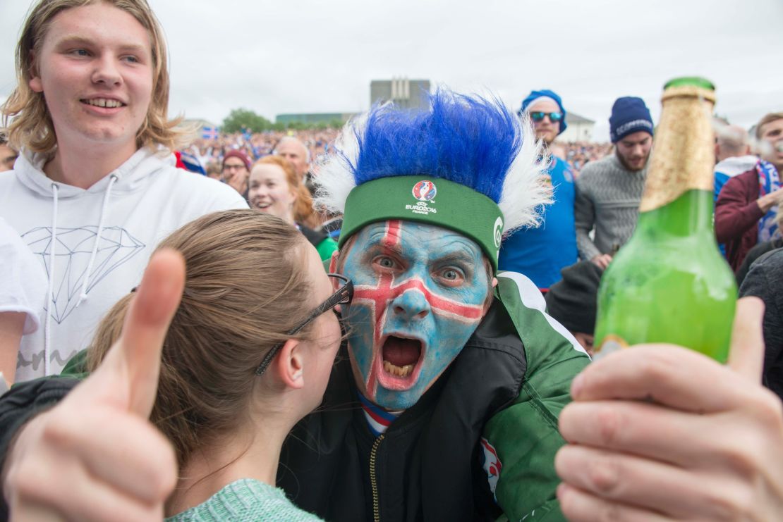 Fans have been watching the action unfold on big screens in Reykjavik.