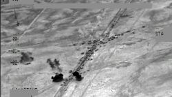 airstrike isis convoy near fallujah