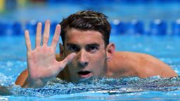 Michael Phelps reacts after booking his place on the U.S. swimming team for the 2016 Olympic Games.