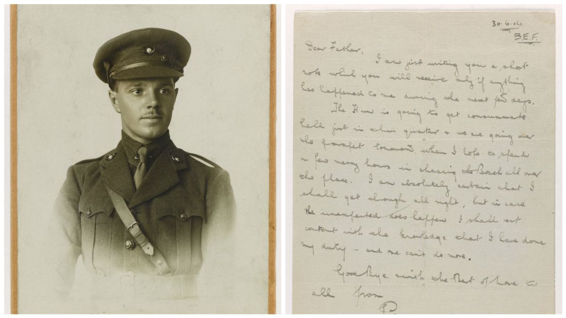 British army lieutenant Percy Boswell was killed in the first hour of the Battle of the Somme on July 1, 1916. He was just 22 years old. Boswell's last letter to his parents was written on 30 June 1916, the evening before he went over the top in the Somme offensive. It was to be forwarded on to them in the event of his death.