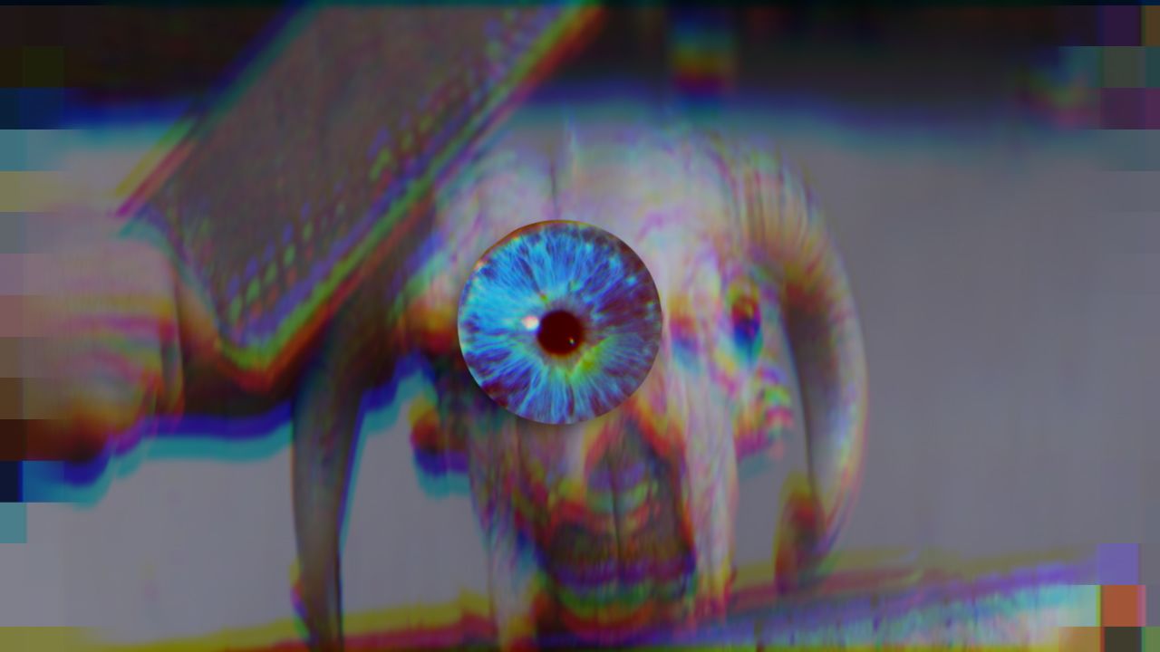 The themes of the exhibition were in part inspired by the Gruen Transfer, a phenomenon named after the creator of the original shopping mall. It references the ways in which a controlled environment —combined with visual and auditory stimuli—is used to distract and manipulate consumers. <br /><br /><em>Still from '"Evil Eye" (2014) by </em><em>Sophia Al-Maria</em>