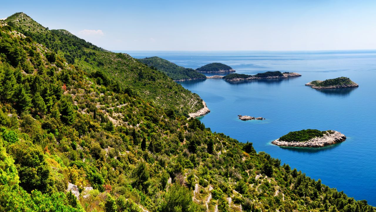 Mljet is accessible by boat from Dubrovnik harbor. It's home to the 3,100-hectare Mljet National Park, with lakes and indigenous forests filled with hiking trails. 