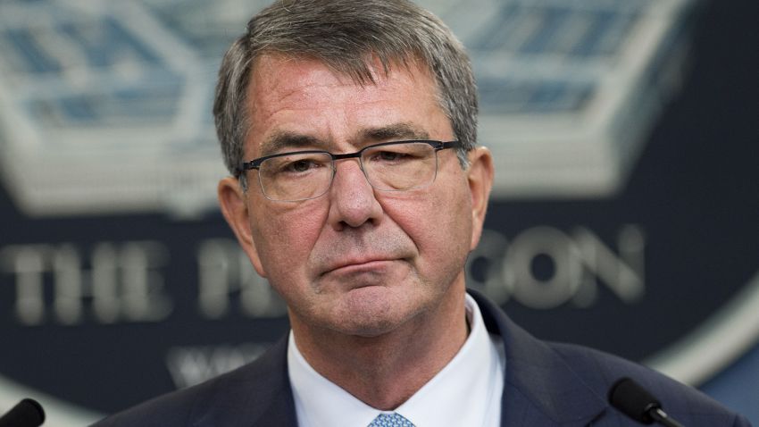 Secretary of Defense Ashton Carter announces that the military will lift its ban on transgender troops during a press briefing at the Pentagon in Washington, DC, June 30, 2016.