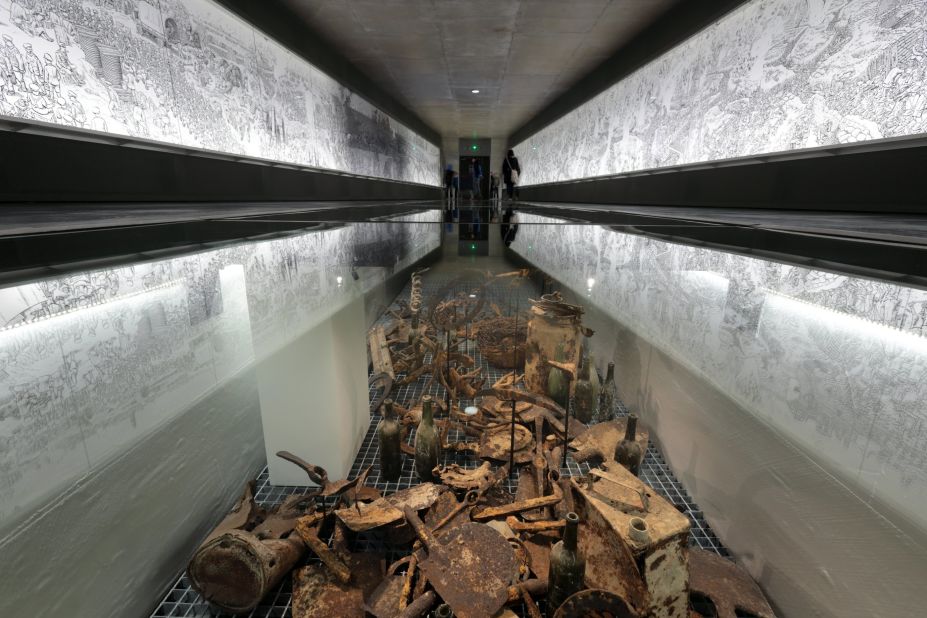 On exhibition at the new extension of the Thiepval Memorial Visitor Center is an installation of battle artifacts and a 60-meter-long illustrated panorama by Joe Sacco titled, "The Great War, the first day of the Battle of the Somme."