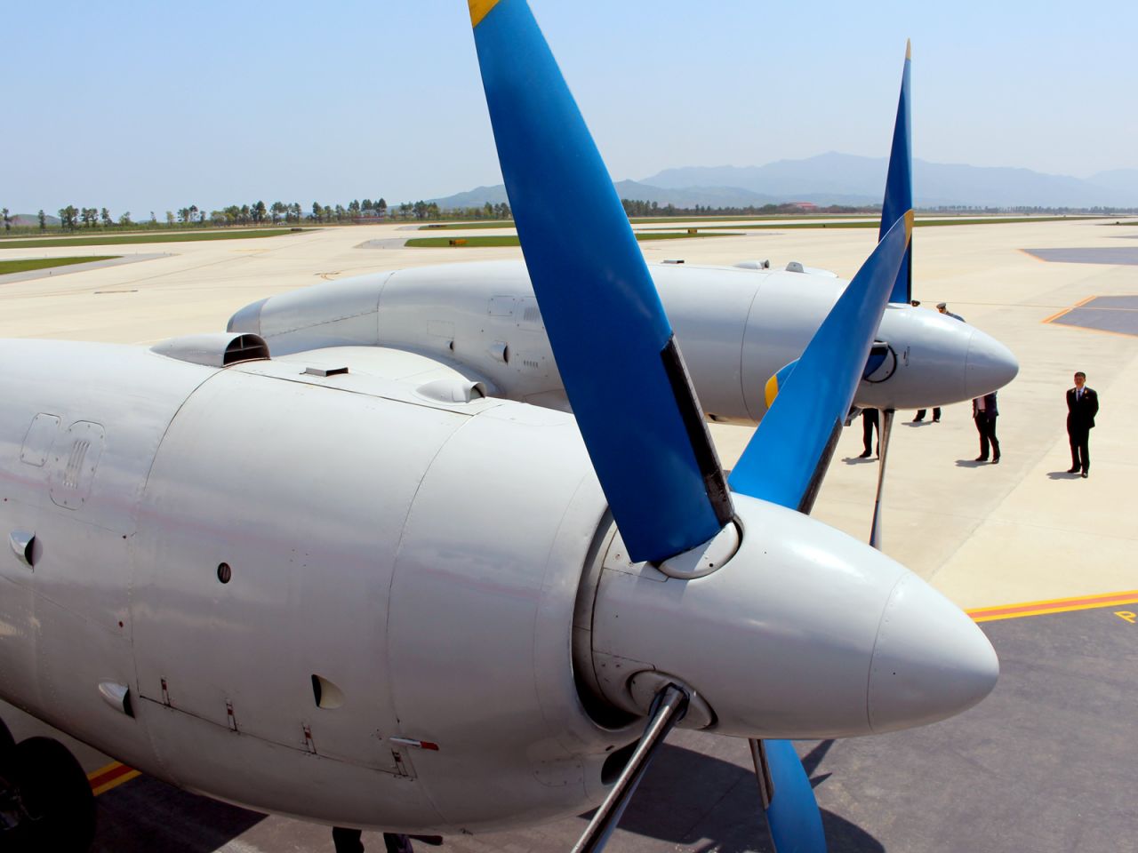 Check out its blue, Soviet Cold War-era propellers. During flight, they were incredibly quiet and stable.