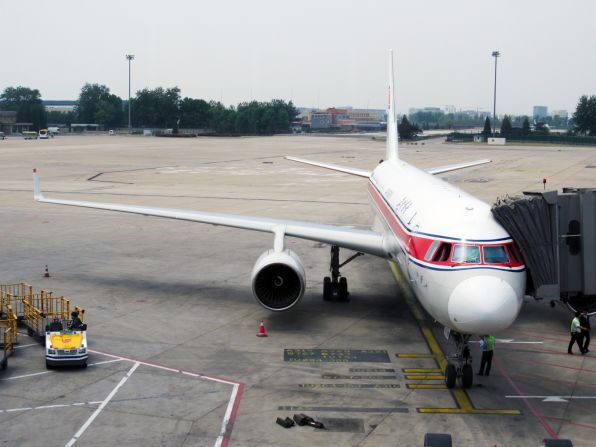A group of these self-described "avgeeks" flew on several of these rare planes. The trip to North Korea started out at China's Beijing Capital International Airport aboard this Air Koryo Tupolev Tu-204 built in 2009. It's the carrier's flagship airliner.