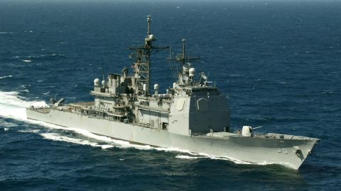 The USS San Jacinto cruises the Red Sea March 16, 2003.