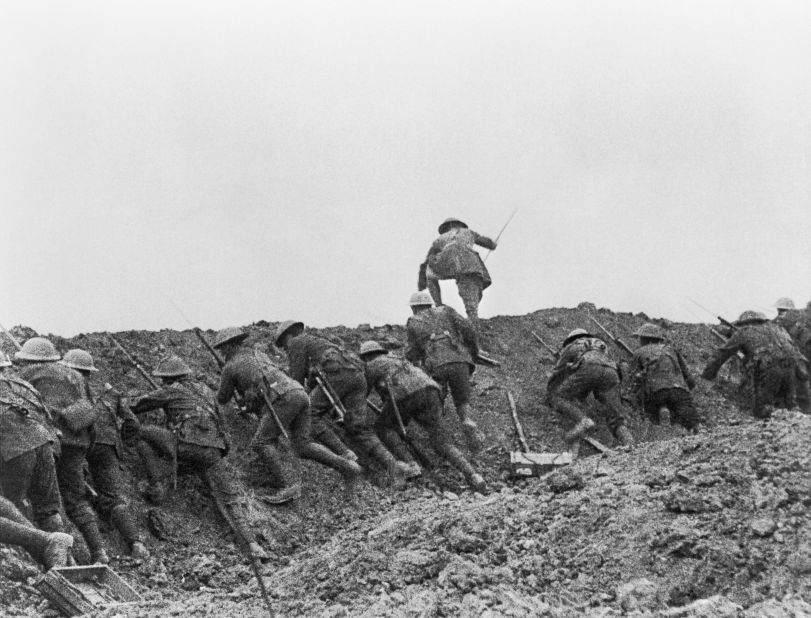 A still from the film, "The Battle of the Somme," sequence 31,"The Attack" is seen from the Imperial War Museum's collections. The film is on view at IWM London's exhibition, "Real to Reel: A Century of War Movies," through January 8, 2017.