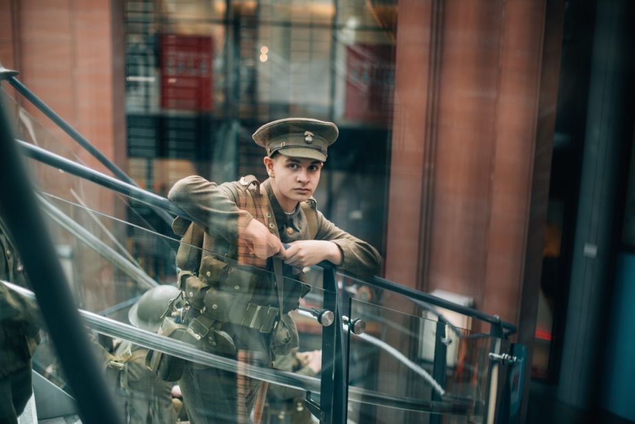 The photos of modern men dressed in old uniforms were posted on social media with #WeAreHere.