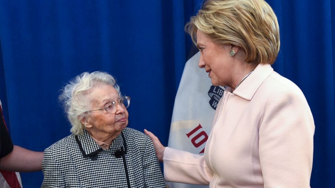 Ruline Steininger, 103, was one of the first people in Iowa to vote for Hillary Clinton <a href="http://www.cnn.com/2016/09/30/politics/103-ruline-steininger-hillary-clinton/index.html">in September</a>. The former schoolteacher, who cast her first vote for Franklin D. Roosevelt in 1936, said that staying politically active kept her young but also <a href="http://www.desmoinesregister.com/story/news/elections/presidential/caucus/2016/01/29/iowan-ruline-steininger-hillary-clinton-presidential-vote/79528196/" target="_blank" target="_blank">told her local paper</a> that the secret to her long life was "I just keep not dying." She eventually did, in February. 