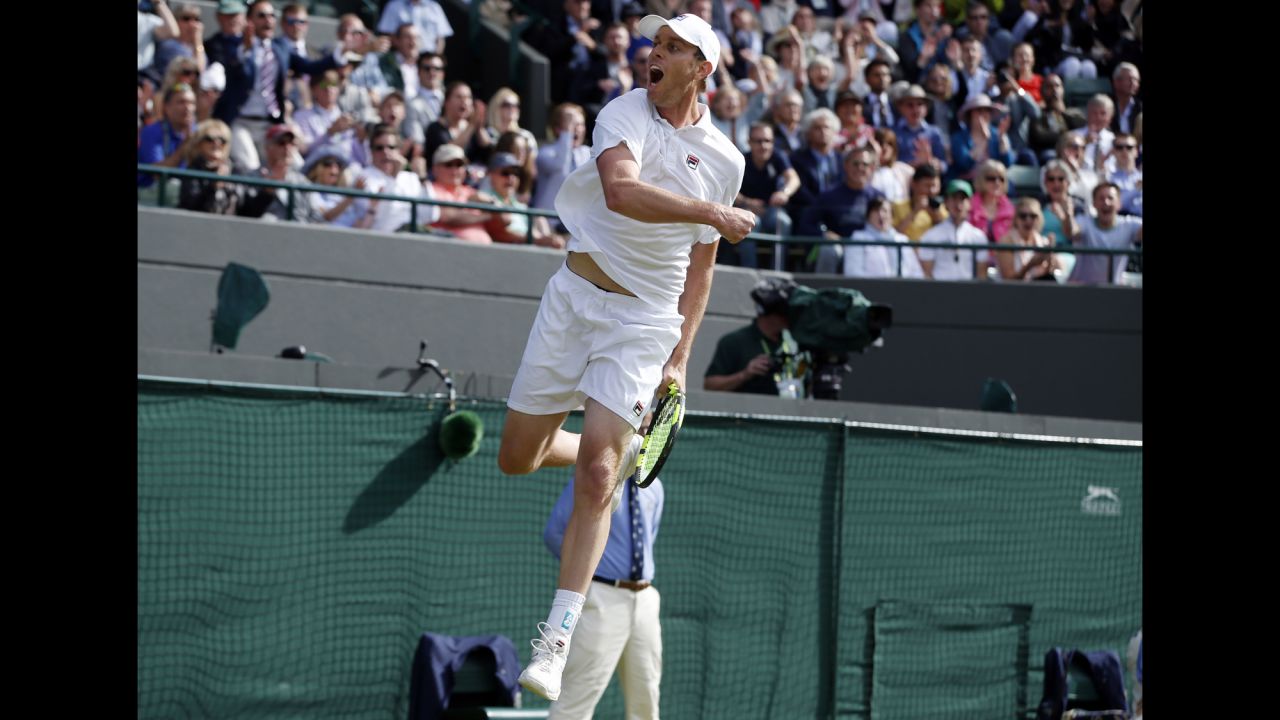Querrey, who had led by two sets to love overnight before the game was suspended for rain, held his nerve in a fourth-set tiebreak to win  7-6 6-1 3-6 7-6. 