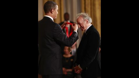President Barack Obama presents the 2009 National Humanities Medal to Elie Wiesel on February 25, 2010, in the East Room of the White House. Nobel Peace Prize laureate and Holocaust survivor Wiesel died July 2, 2016, at age 87.