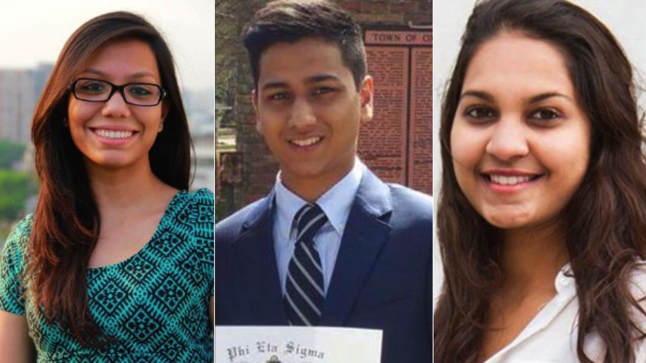 From left to right: Abinta Kabir, Faraaz Hossein and Tarishi Jain.